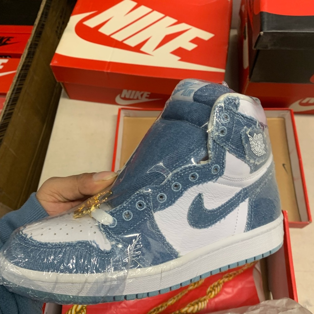 Nike Blue and White High-Top Sneakers